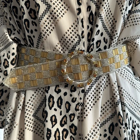 Vintage | Accessories | Vintage Beaded Silver Gold Jeweled 